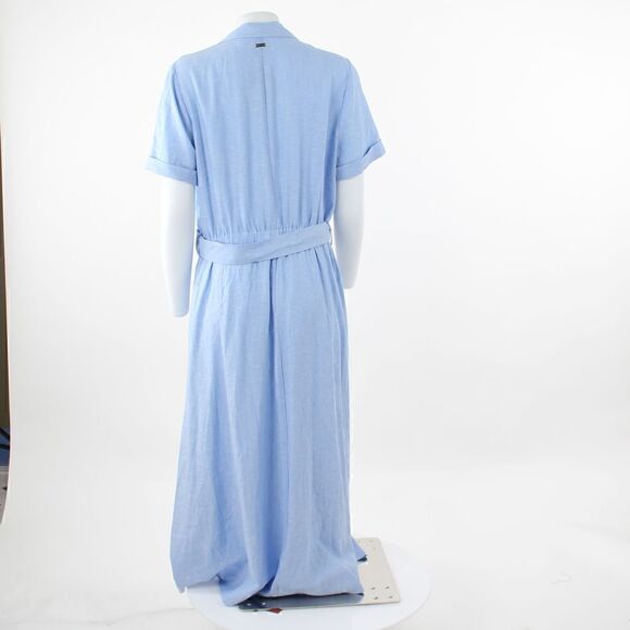 Anne Klein Women's Chambray Belted Shirtdress - Blue Lilly - Picture 3 of 5